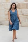 Flamenco Dress Knee Length - Indigo Dew