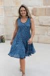 Flamenco Dress Knee Length - Indigo Dew