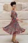 Flamenco Dress with Sleeves - Vintage Coral Rose