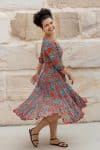 Flamenco Dress with Sleeves - Vintage Coral Rose