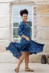 Flamenco Dress with Sleeves - Indigo Yantra