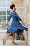 Flamenco Dress with Sleeves - Indigo Yantra