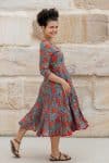 Flamenco Dress with Sleeves - Vintage Coral Rose