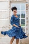 Flamenco Dress with Sleeves - Indigo Yantra