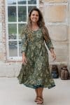 Flamenco Dress with Sleeves - Olive