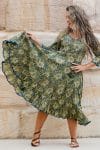 Flamenco Dress with Sleeves - Olive