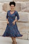 Flamenco Dress with Sleeves - Persian Blue