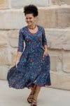 Flamenco Dress with Sleeves - Persian Blue