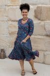 Flamenco Dress with Sleeves - Persian Blue