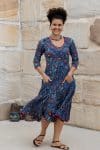 Flamenco Dress with Sleeves - Persian Blue