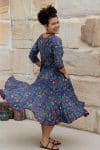 Flamenco Dress with Sleeves - Persian Blue