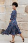 Flamenco Dress with Sleeves - Persian Blue