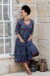 Flamenco Dress with Sleeves - Persian Blue