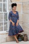 Flamenco Dress with Sleeves - Persian Blue