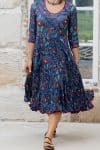 Flamenco Dress with Sleeves - Persian Blue