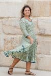 Flamenco Dress with Sleeves - Jade Blossom