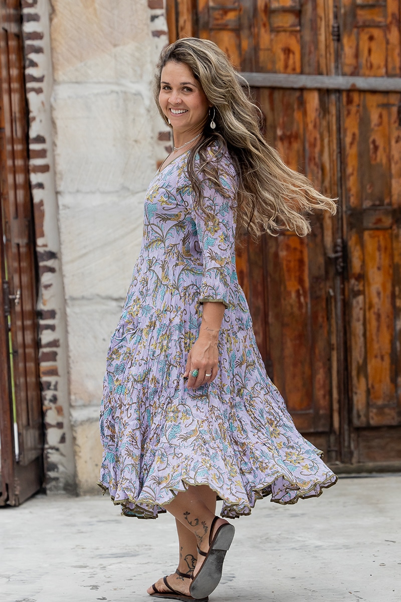 Flamenco Dress with Sleeves - Lilac