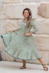 Flamenco Dress with Sleeves - Jade Blossom