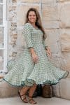 Flamenco Dress with Sleeves - Jade Blossom