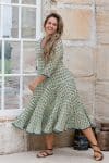 Flamenco Dress with Sleeves - Jade Blossom