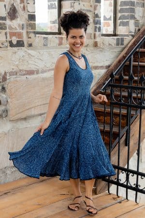 Flamenco Dress - Indigo Flower