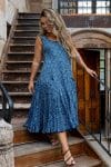 Flamenco Dress - Indigo Dew