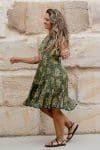 Flamenco Dress Knee Length - Olive