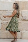 Flamenco Dress Knee Length - Olive