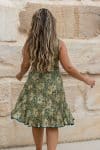 Flamenco Dress Knee Length - Olive