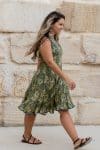 Flamenco Dress Knee Length - Olive