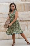 Flamenco Dress Knee Length - Olive