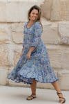 Flamenco Dress with Sleeves - Blue Bayou