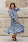 Flamenco Dress with Sleeves - Blue Bayou