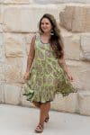 Flamenco Dress Knee Length - Keylime