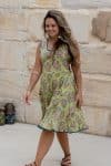 Flamenco Dress Knee Length - Keylime