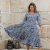 Flamenco Dress with Sleeves - Blue Bayou