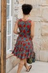 Flamenco Dress Knee Length - Vintage Coral Rose