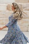 Flamenco Dress with Sleeves - Blue Bayou