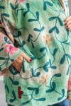 Womens Kumud Kantha Jacket, with traditional Suzani embroidery, handmade from recycled Vintage Kantha’s. Margot.