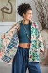 Womens Kumud Kantha Jacket, with traditional Suzani embroidery, handmade from recycled Vintage Kantha’s. Margot.