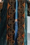 Womens, Odessa Silk Velvet Coat, hand block print, full body length with pockets. Jewel