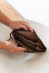 Leather ladies wallet, inside compartments, internal and external zip. Natural Brown Leather