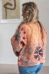 Womens Nomad Kantha Jacket, Wild Threads, with traditional Suzani embroidery, handmade from recycled Vintage Kantha’s. Apricot Lux