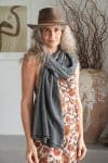 Womens soft and comfortable, Ethereal Scarf, in acrylic/viscose. Charcoal