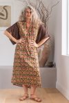 Womens, Satori Dress, Maxi, 100% Cotton, hand block print, in Karashi Floral