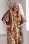 Womens, Satori Dress, Maxi, 100% Cotton, hand block print, in Karashi Floral