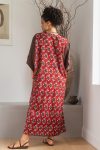 Womens, Satori Dress, Maxi, 100% Cotton, hand block print, in vibrant red Pimento