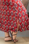 Womens, Satori Dress, Maxi, 100% Cotton, hand block print, in vibrant red Pimento