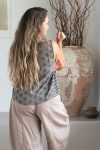 Womens Tops, 100% Cotton, Hand Block Print, Summer. Lola in earthy tones, Dandelion.