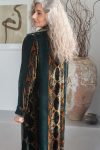 Womens, Odessa Silk Velvet Coat, hand block print, full body length with pockets. Jewel